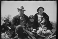 1417_ Couple  with small boy and passenger , buckboard and two horses