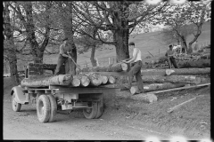 1805_Loading truck with  felled timber ,  possibly Vermont