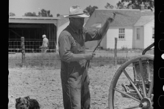 1982_Farmer possibly with whip and mechanical seed drill