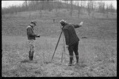 2506_Surveying , possibly  planting trees Zaleski Forest Project, Vinton County, Ohio