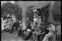 2672_Workers at canning plant during change of shift . Polk County, Florida