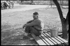 3070_Member  of threshing crew taking a rest, Frederick, Maryland