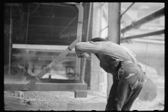 3097_Worker shielding from the heat , at the Blast Furnace, Pittsburgh, Pennsylvania