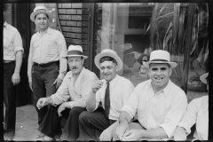 3129_A group of steelworkers ' discussing politics' , Aliquippa, Pennsylvania