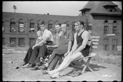 3153_Steelworkers enjoying the sun  on their day off, Pittsburgh, Pennsylvania