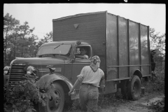 3175_ Labour contractor's truck, Cranberry pickers  Burlington County, New Jersey