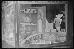 3611_ Drugstore window display. Osage, West Virginia