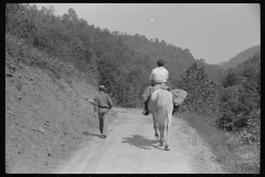 3678_Miner and wife taking home provisions,  Caples, West Virginia