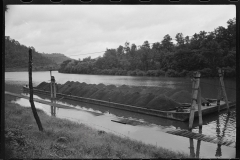 3738_ Coal barge on Monongahela  River, Scotts Run, West Virginia