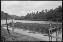 3876_Coal barge on river, Scotts Run, West Virginia