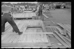 3966_Carpenters working on prefabricated houses, Roanoke Farms, North Carolina