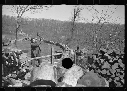 0127_Chopping wood for the schoolteacher, Shenandoah