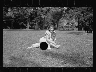 0308_Mother and child in middle-class garden, Washington, D.C.