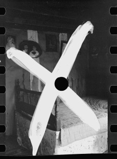 0391_Interior typical cabin, Garrett County (spoiled negative)