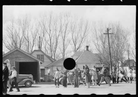 0955_Street parade with band , possibly Butte , Montana