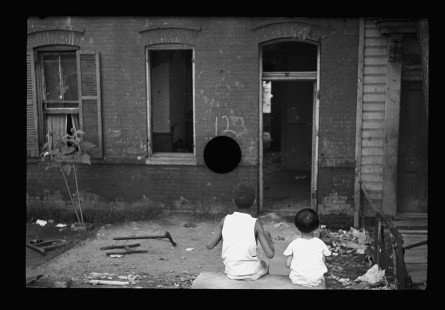 0329_Chilren playing in front of sub-standard housing , Washington D.C.